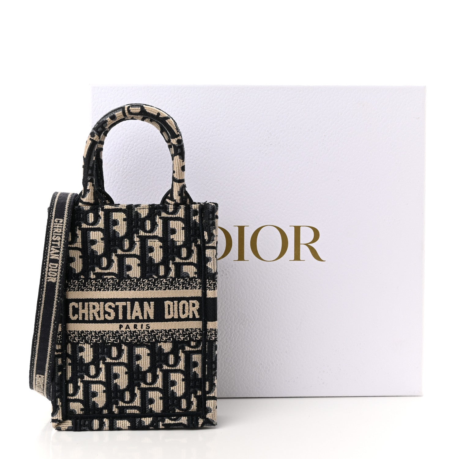 Christian Dior Oblique Mini Book Tote Phone Bag Blue 11 of 11
