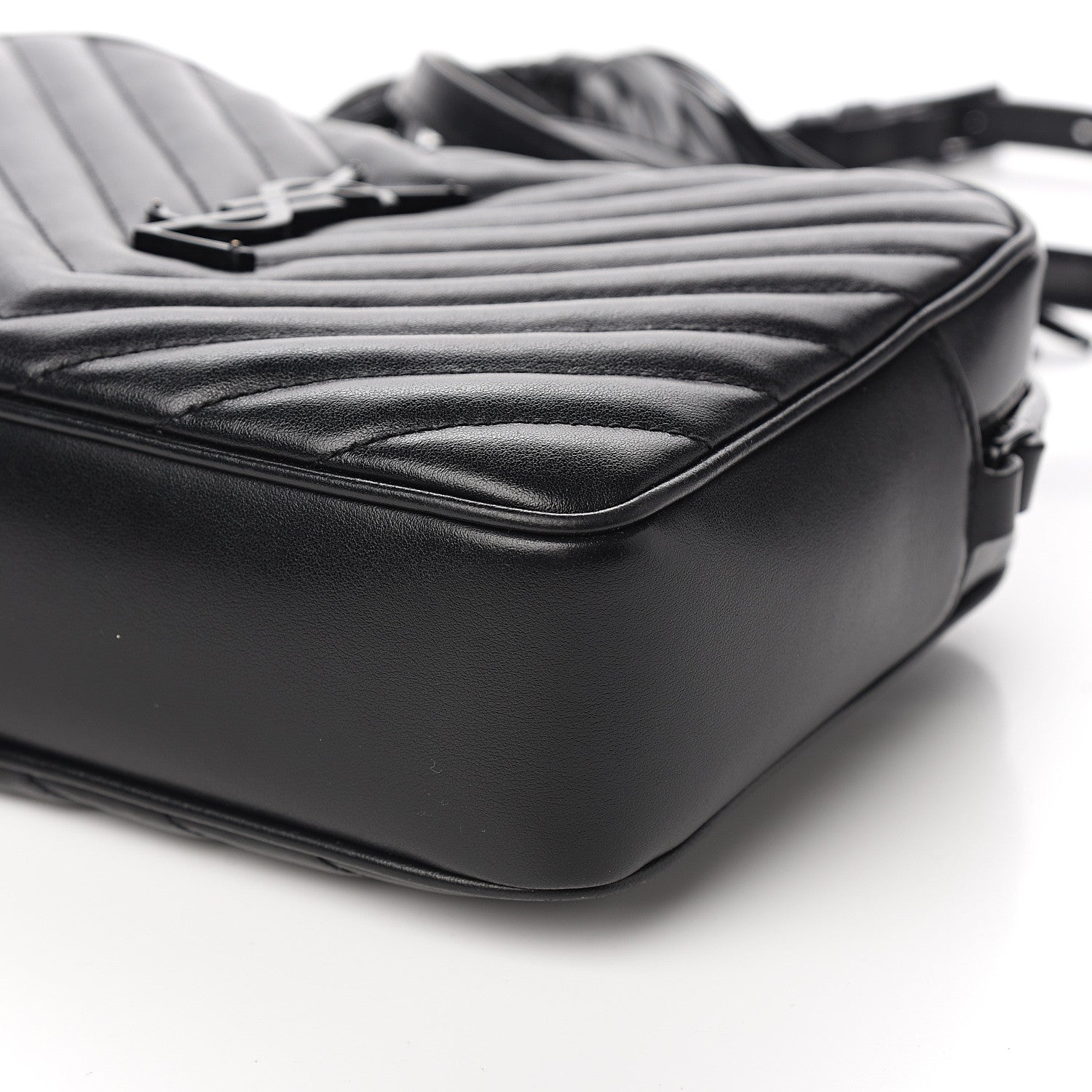 Saint Laurent Calfskin Matelasse Monogram Lou Camera Bag Black 8 of 9