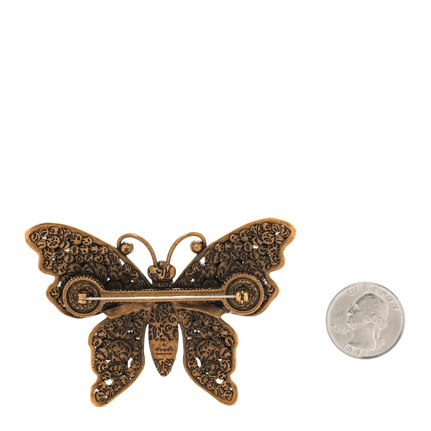 Gucci Crystal Butterfly Brooch Multicolor 2 of 3