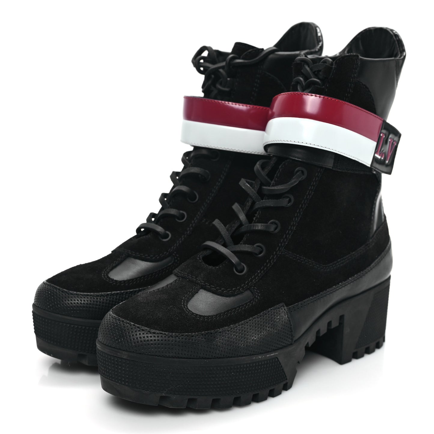 Suede Calfskin Laureate Platform Desert Boots 39 Black