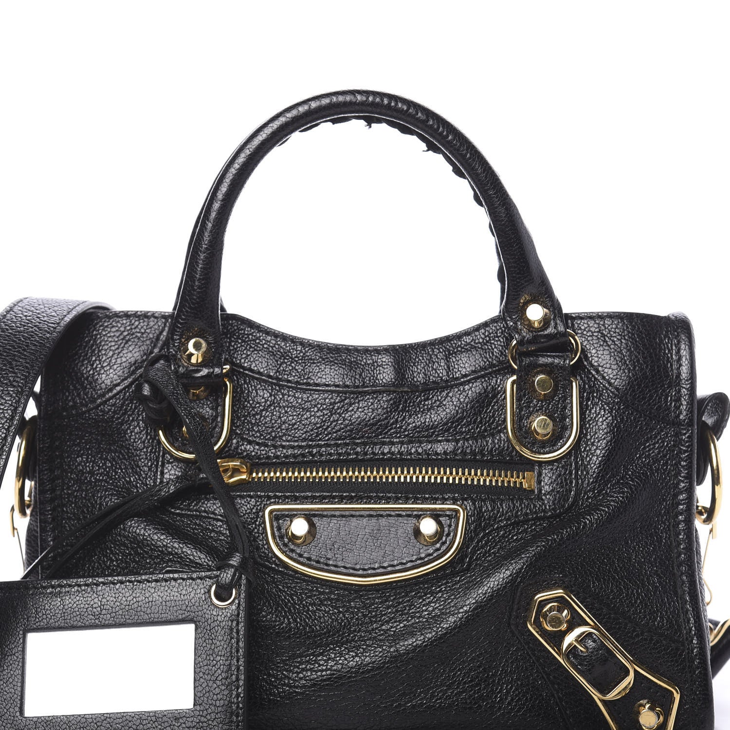 Balenciaga Chevre Gold Metallic Edge Hardware Mini City Black 12 of 12