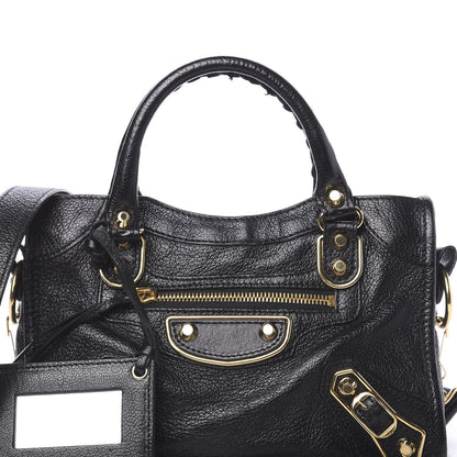 Balenciaga Chevre Gold Metallic Edge Hardware Mini City Black 12 of 12