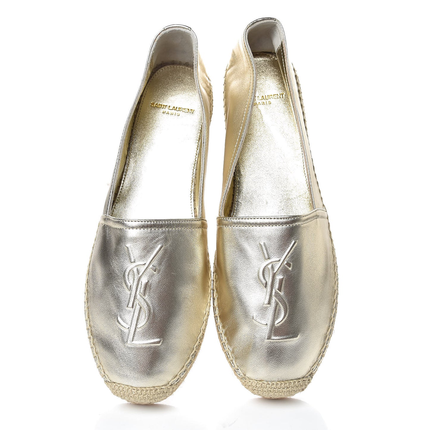 Metallic Lambskin Monogram Espadrilles 39.5 Gold