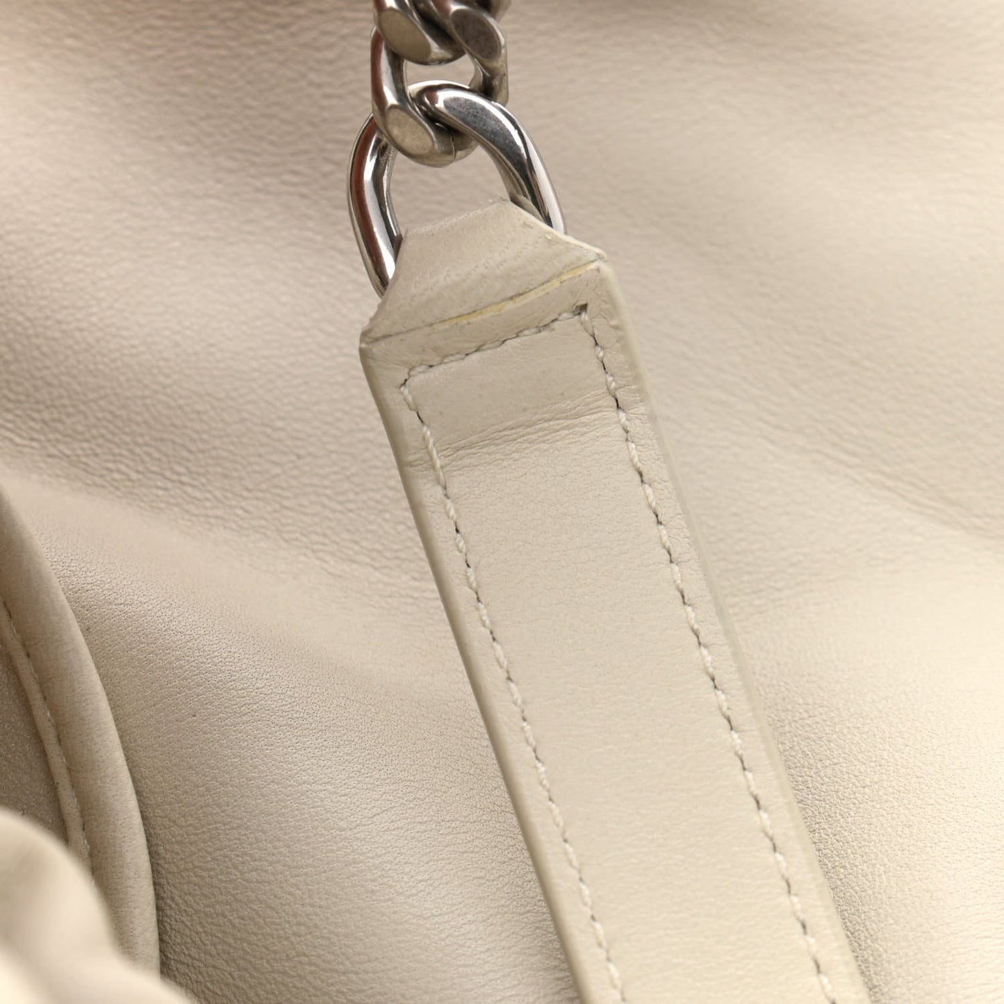 Lambskin Teddy Drawstring Bag Crema Soft