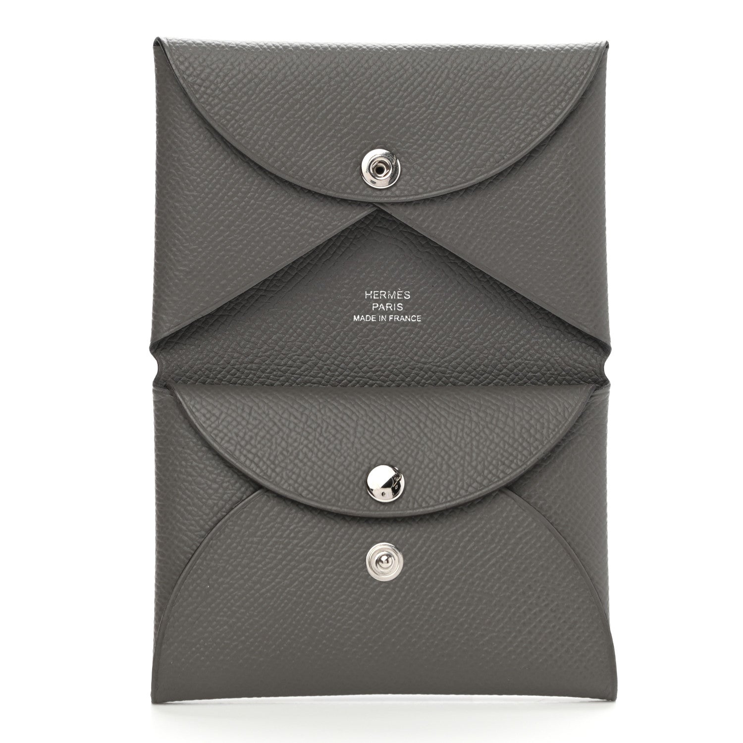Hermes Epsom Calvi Duo Card Case Gris Meyer 5 of 6