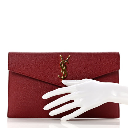 Saint Laurent Grain De Poudre Uptown Pouch Red 2 of 8