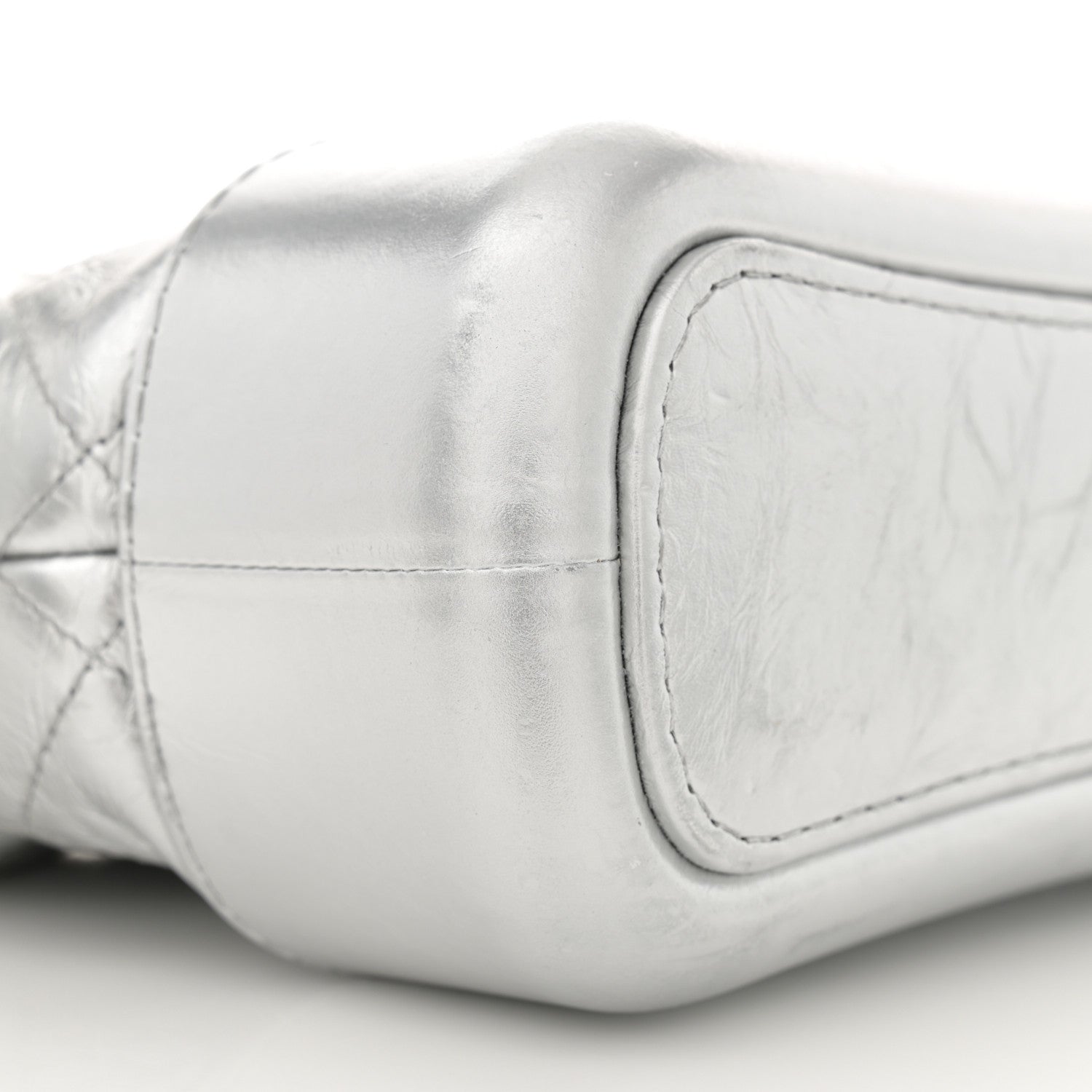 Chanel Metallic Aged Calfskin Quilted Small Gabrielle Hobo Silver 9 of 13
