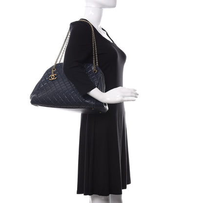 Chanel Lambskin Quilted Large Just Mademoiselle Bowling Bag Navy 2 of 10