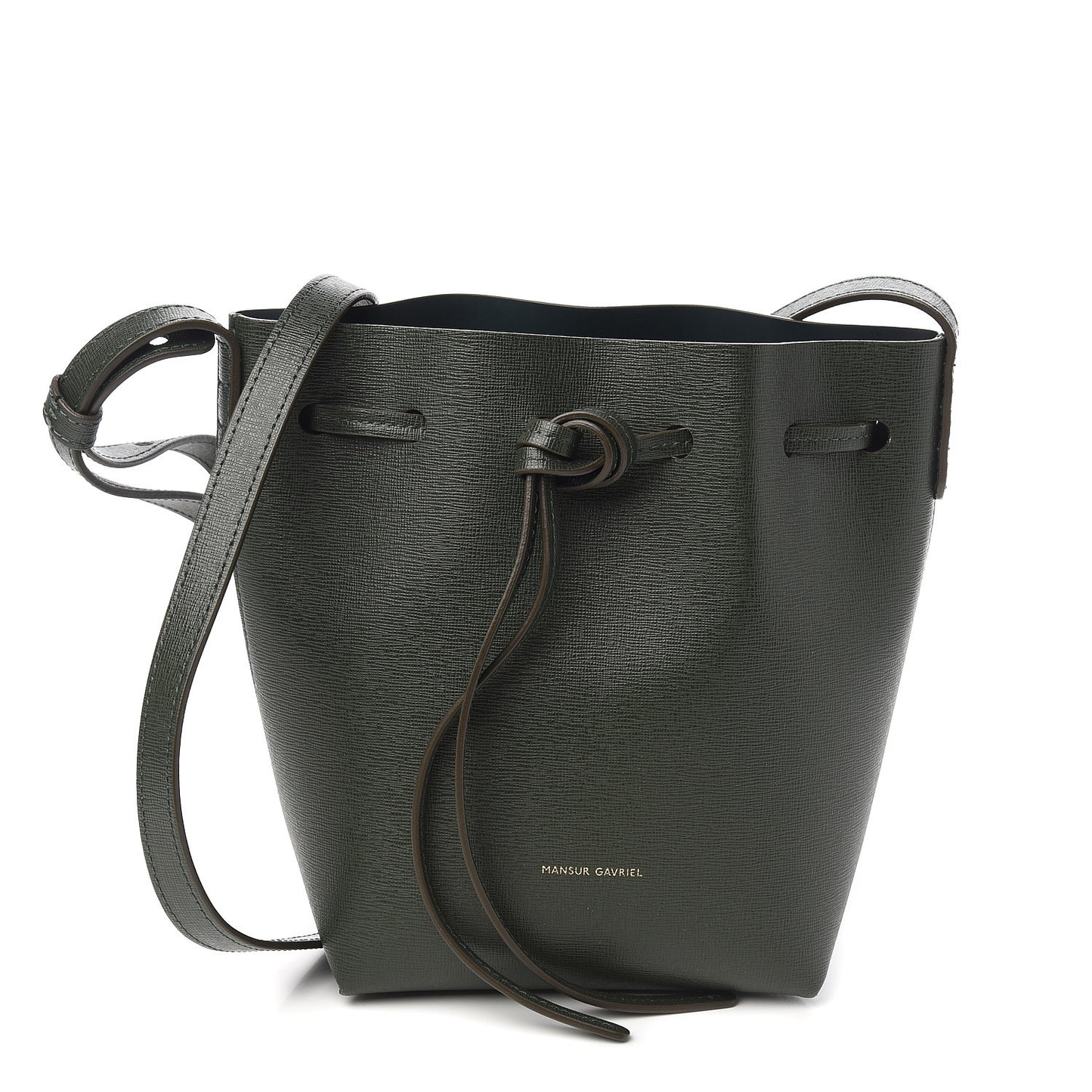 Saffiano Mini Mini Bucket Bag Dark Green