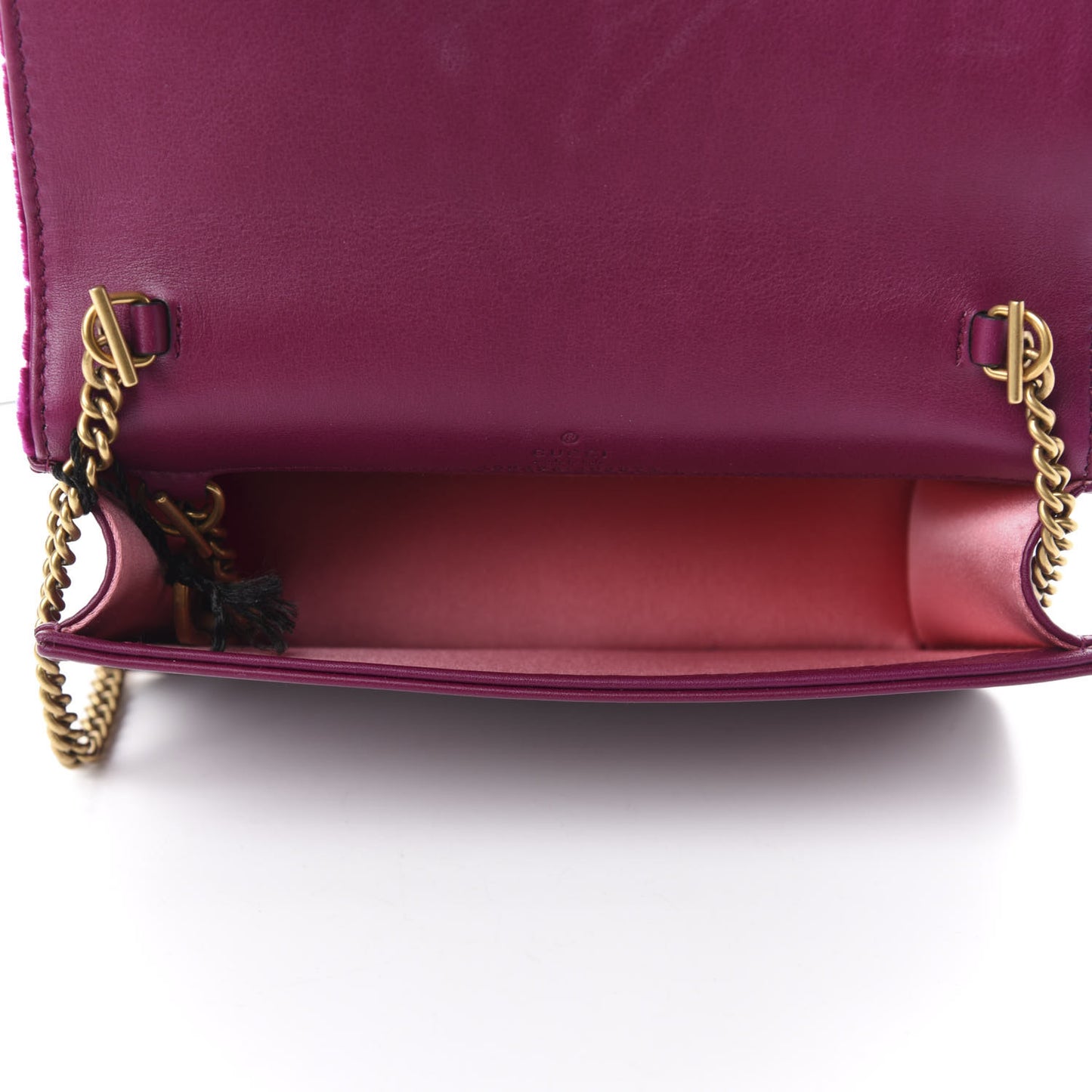 Velvet Matelasse GG Marmont Mini Bag Fuchsia Violet Cyclamen