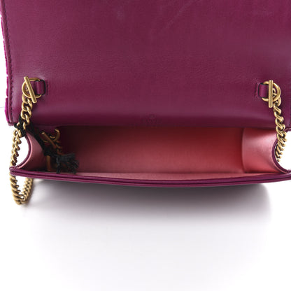 Gucci Velvet Matelasse GG Marmont Mini Bag Fuchsia Violet Cyclamen 5 of 11