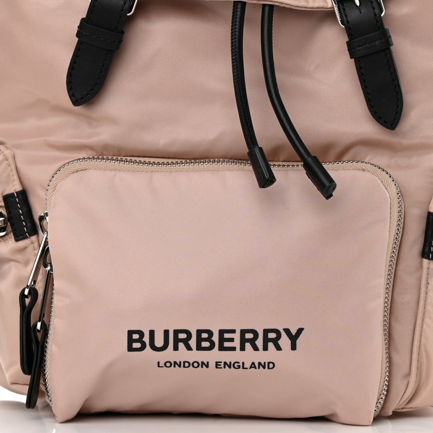 Nylon Logo Print Medium Rucksack Backpack Rose Beige