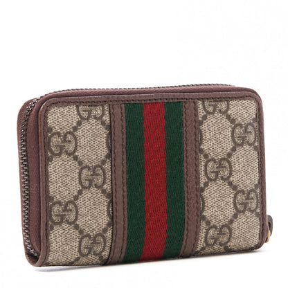 Gucci GG Supreme Web Ophidia Zip Around Card Case Brown 2 of 8