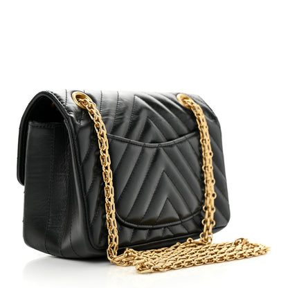 Chanel Aged Calfskin Chevron Quilted 2.55 Reissue Mini Flap Black 3 of 11