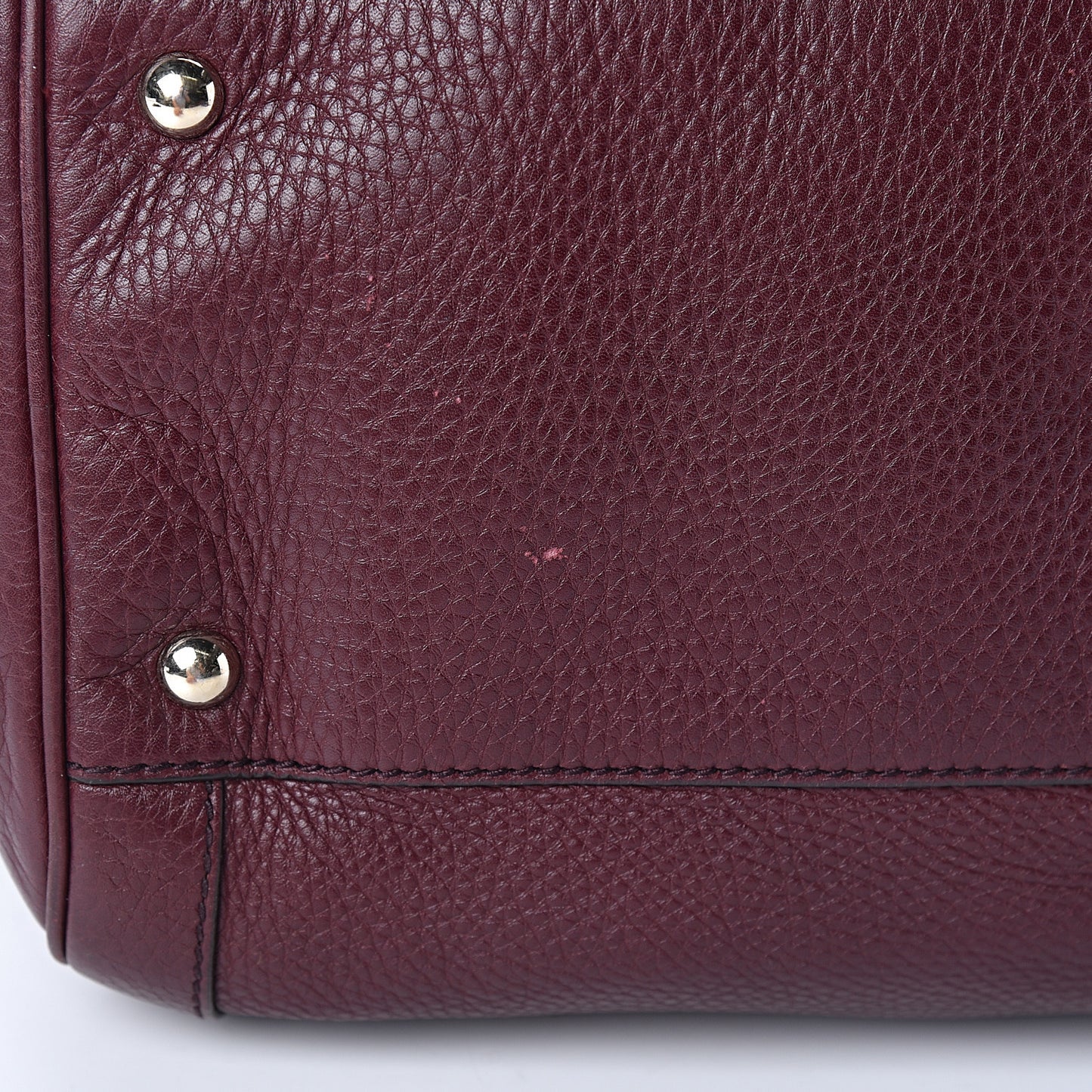 Pebbled Calfskin Medium Soho Boston Burgundy