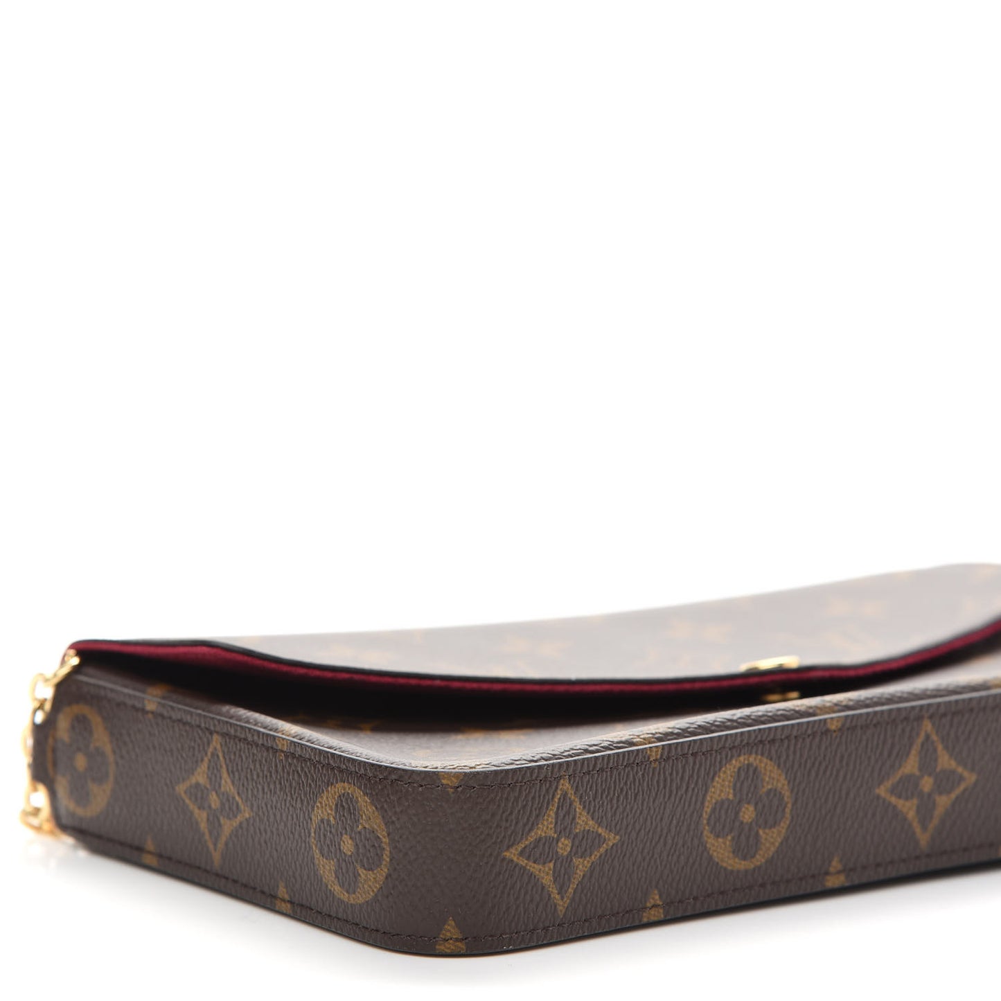 Monogram Pochette Felicie Chain Wallet Fuchsia