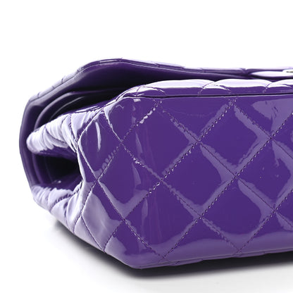 Chanel Patent Calfskin Quilted Jumbo Double Flap Purple 8 of 10