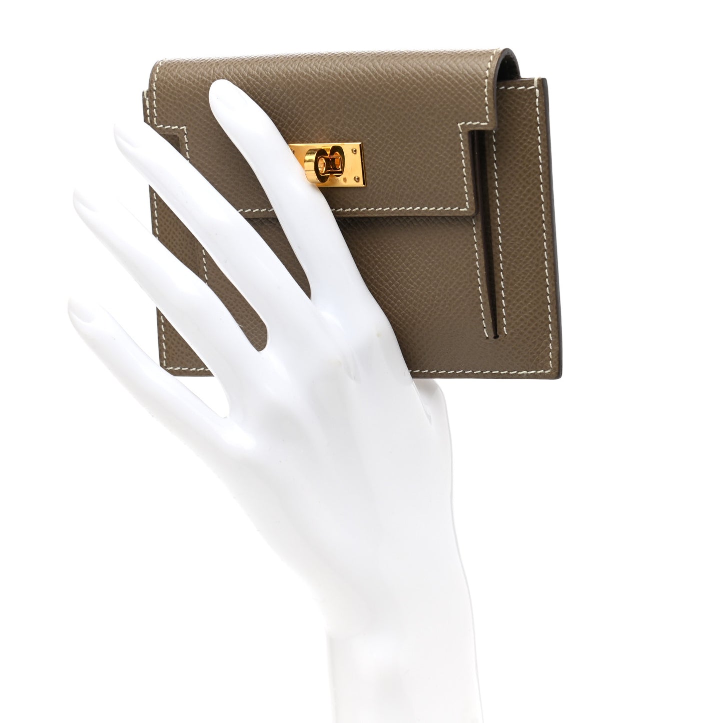 Epsom Kelly Pocket Compact Wallet Etoupe