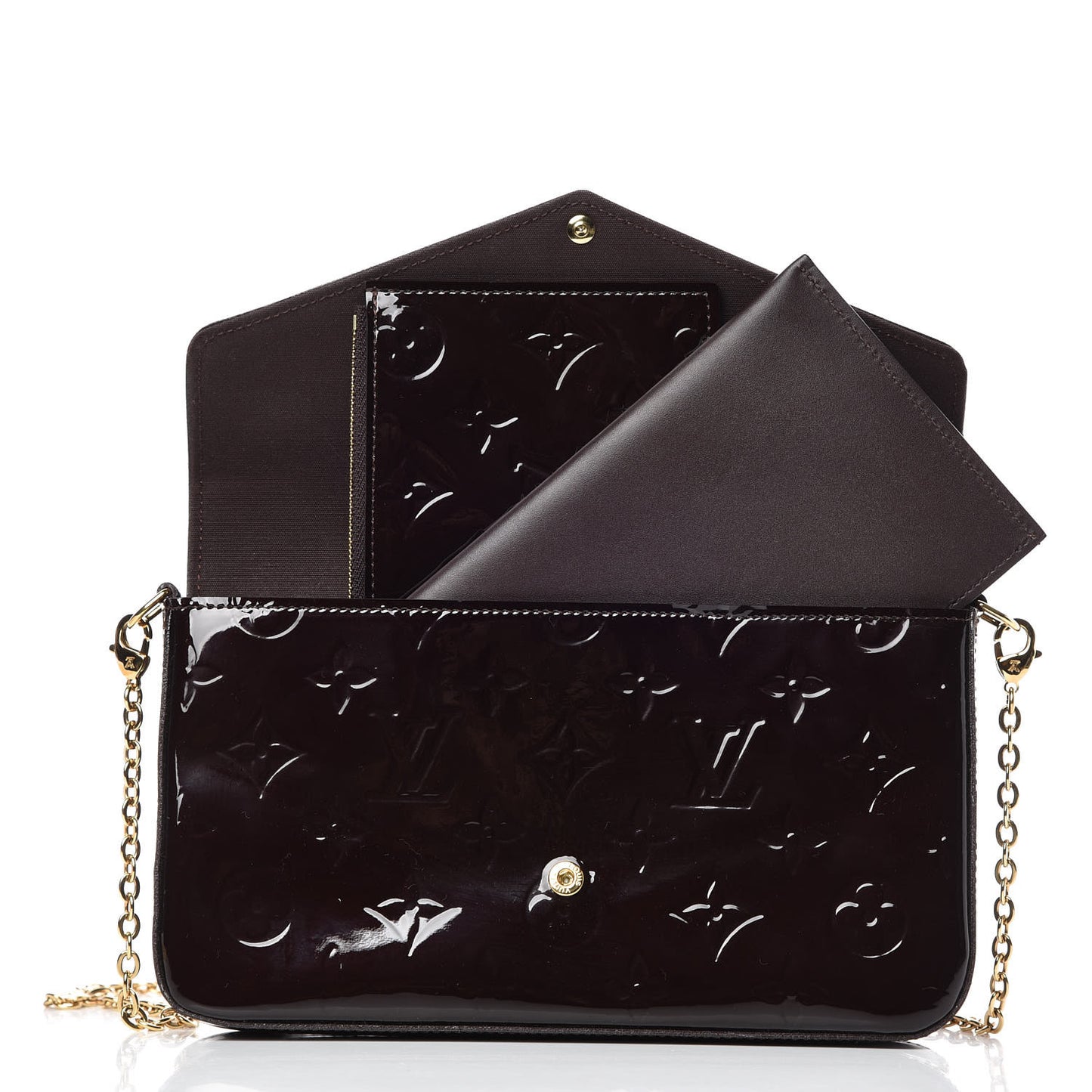 Vernis Pochette Felicie Chain Wallet Amarante