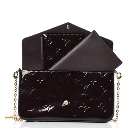 Louis Vuitton Vernis Pochette Felicie Chain Wallet Amarante 7 of 7