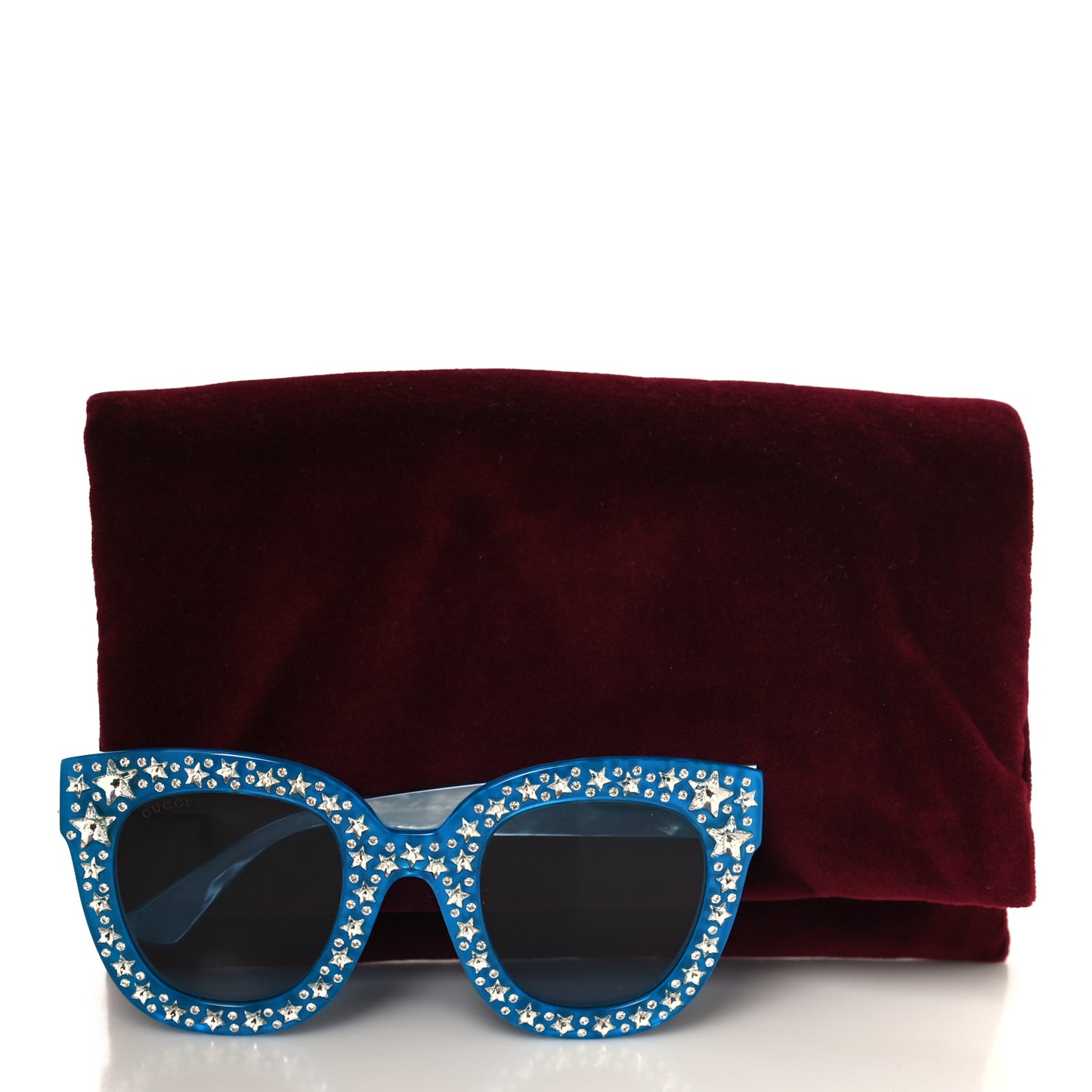 Acetate Crystal Oversize Star Sunglasses GG0116S Blue