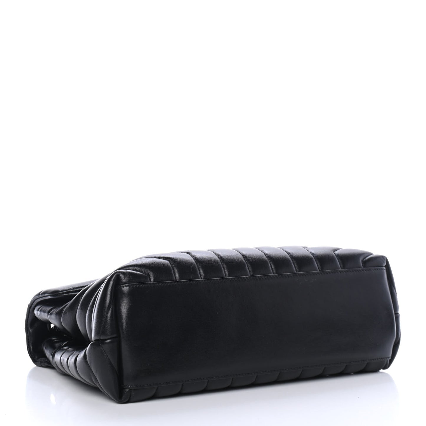 Calfskin Y Quilted Monogram Medium Loulou Chain Satchel Black