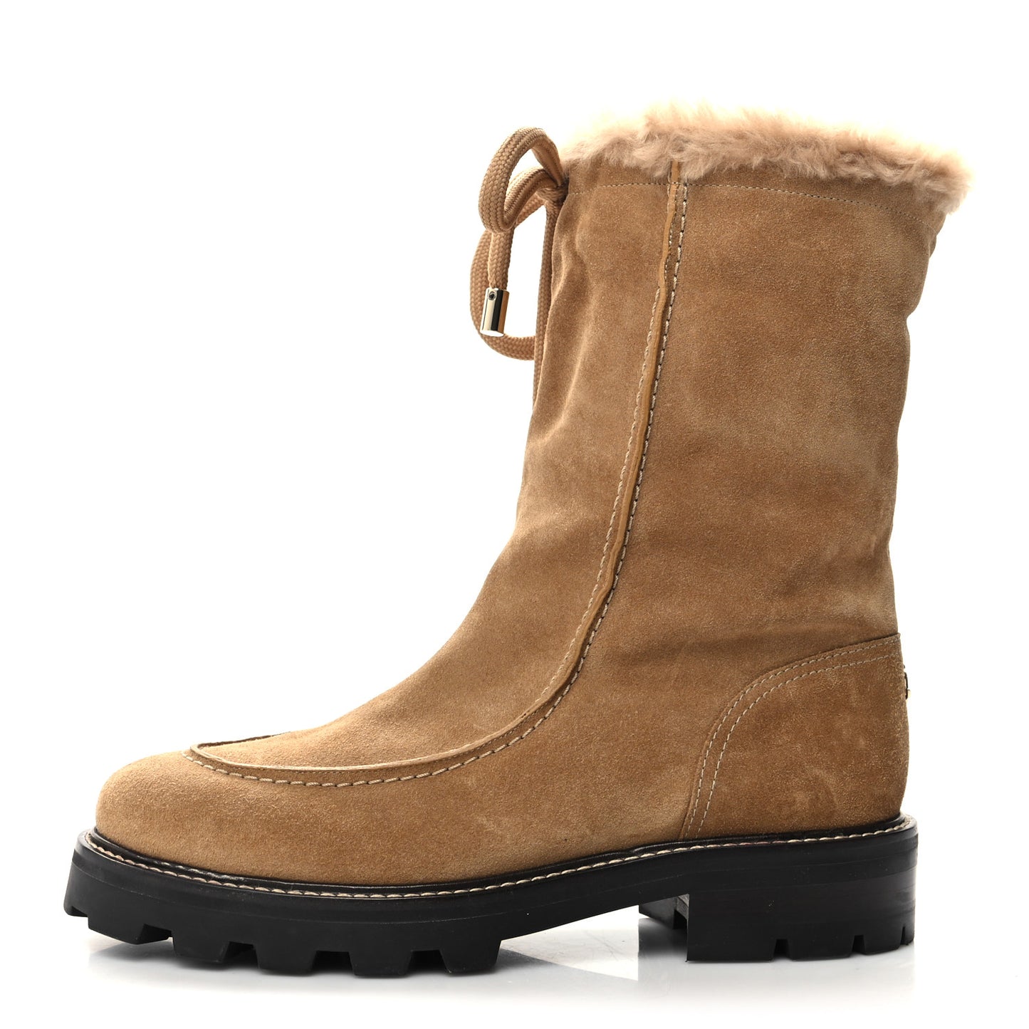 Suede Shearling Buffy Boots 39 Honey