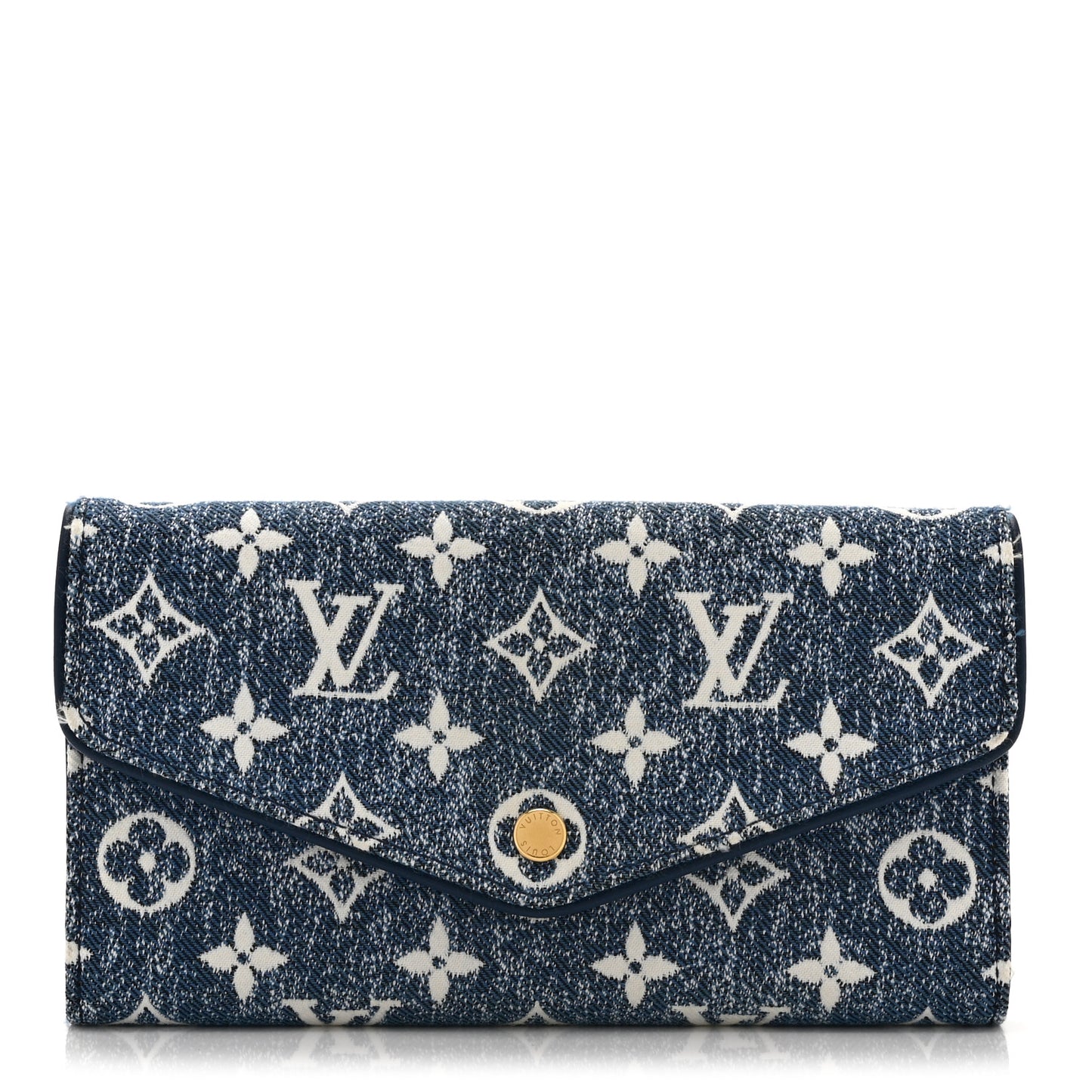 Monogram Jacquard Denim Sarah Wallet Bleu