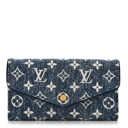 Louis Vuitton Monogram Jacquard Denim Sarah Wallet Bleu 1 of 9