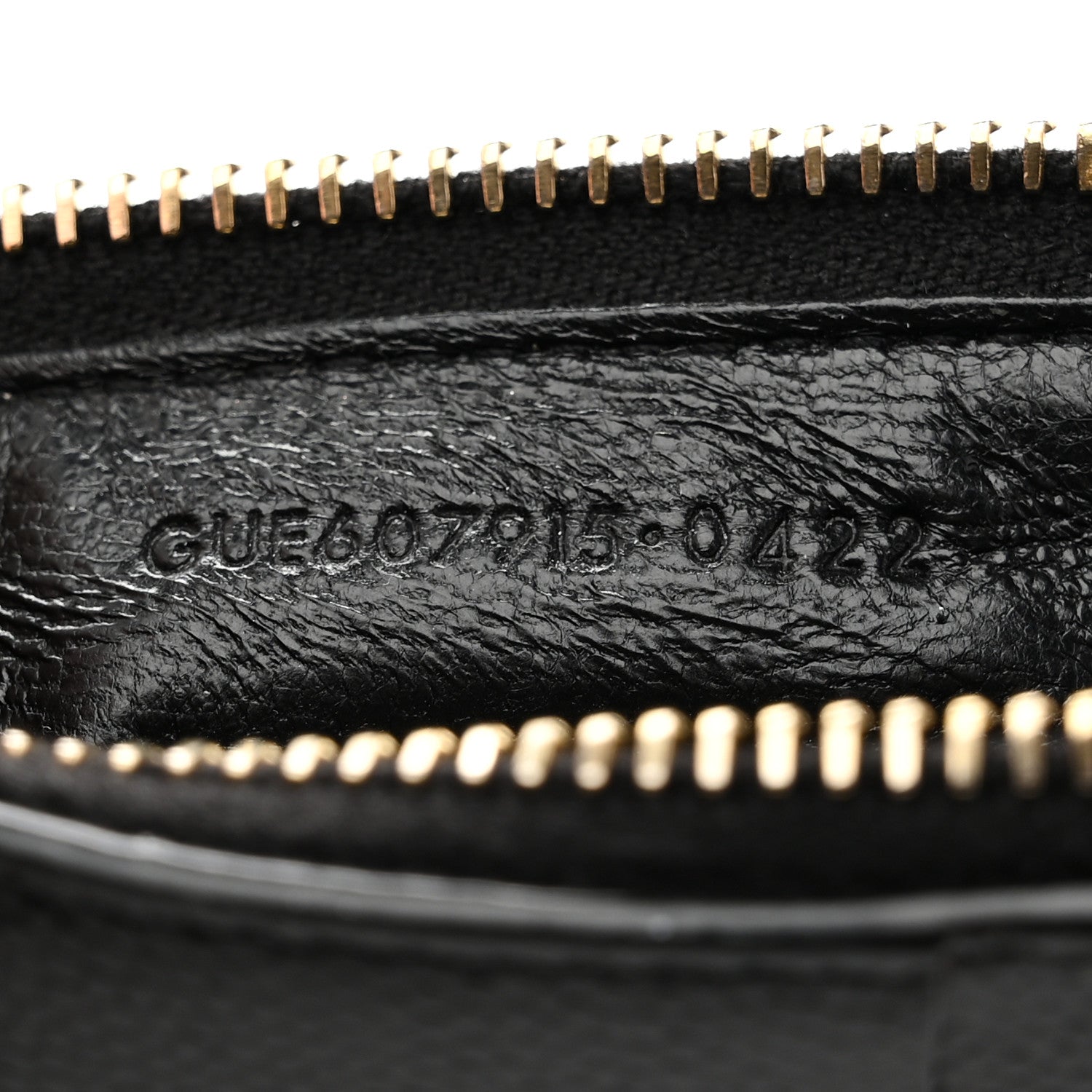 Saint Laurent Grain De Poudre Matelasse Chevron Monogram Fragments Zippered Card Case Black 7 of 8
