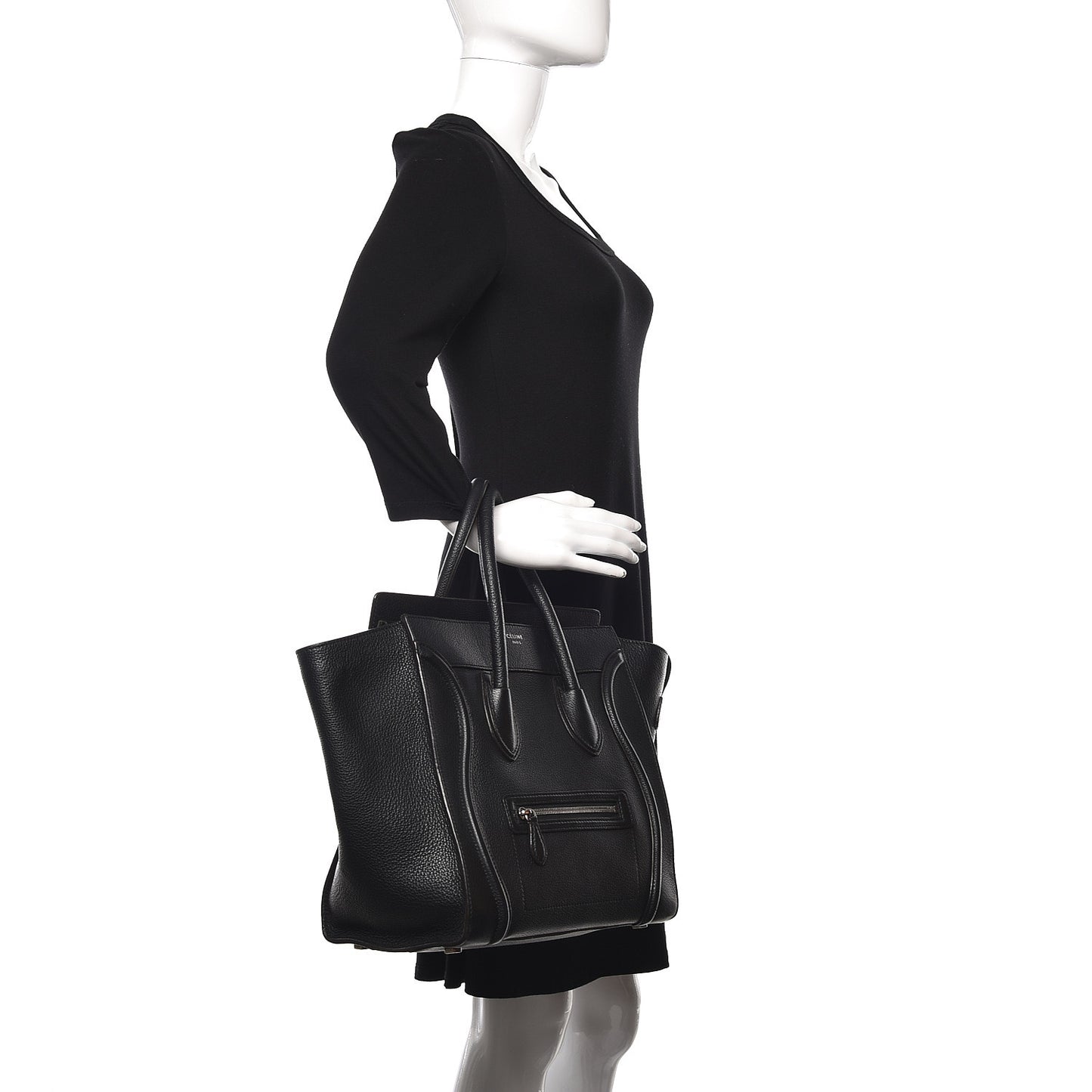 Drummed Calfskin Mini Luggage Black