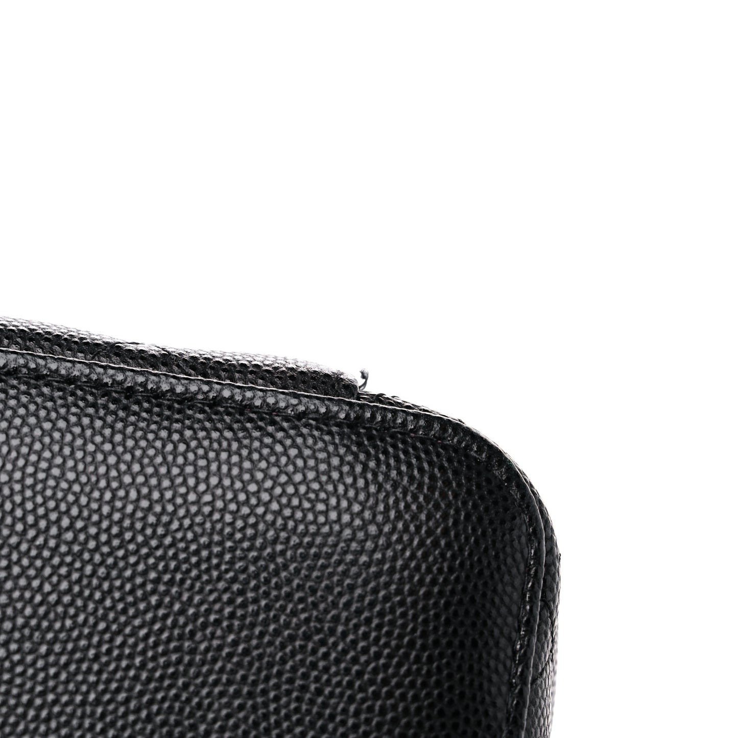 Caviar Quilted Small Vanity Case With Chain Black