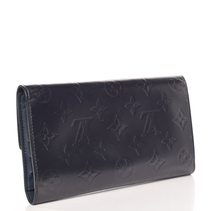 Louis Vuitton Mat Monogram Porte Tresor International Wallet Blue 3 of 11
