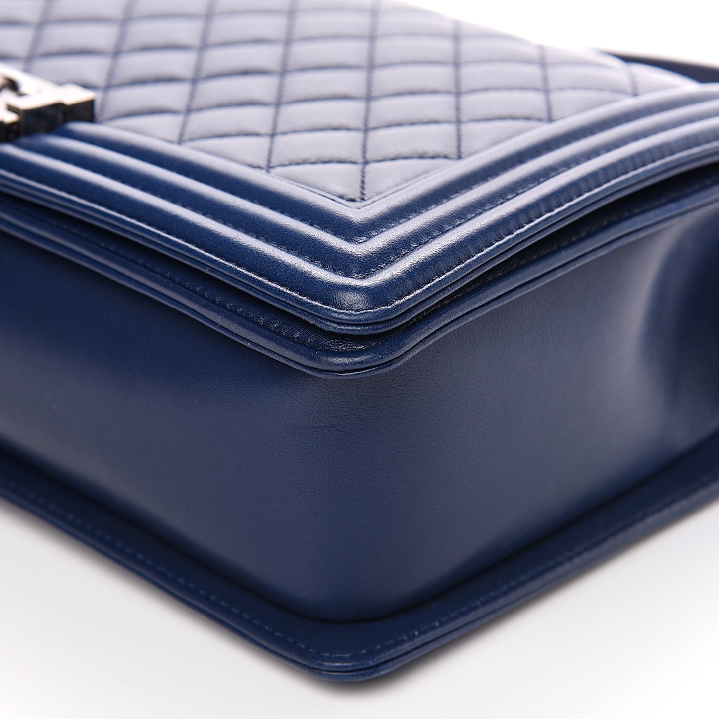 Lambskin Quilted New Medium Boy Flap Dark Blue