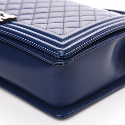 Chanel Lambskin Quilted New Medium Boy Flap Dark Blue 11 of 13