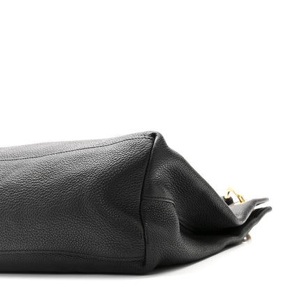 Prada Vitello Phenix Embossed Logo Hobo Black 9 of 9