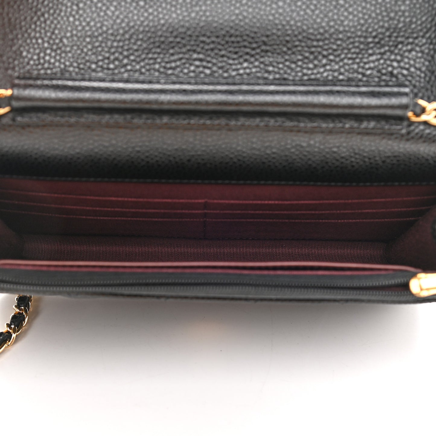 Caviar Quilted Wallet On Chain WOC Black