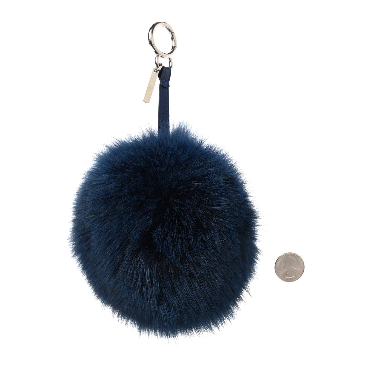 Fendi Fox Fur Shiny Nappa Bi-Color K ABCharm Bag Charm Blue Curry 2 of 4