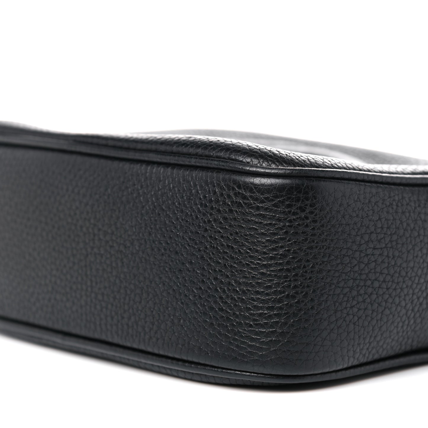 Pebbled Calfskin Small Soho Disco Bag Black