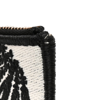 Christian Dior Technical Fabric Embroidered Pouch Black White 9 of 9