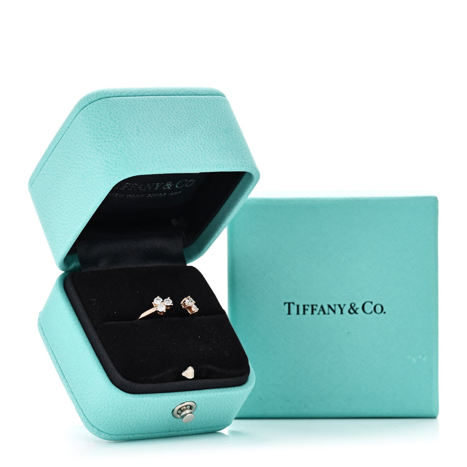 Tiffany 18K Rose Gold Diamond Aria Open Ring 52 6 5 of 5