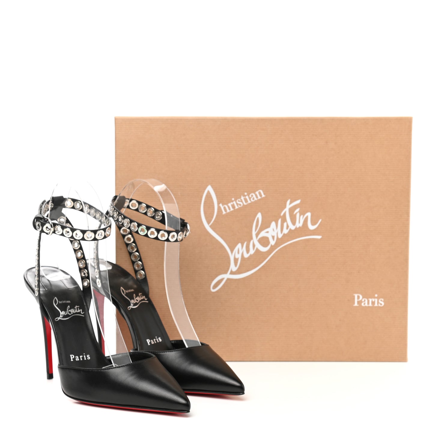 Calfskin Embellished Pumpaclou 100 Pumps 36.5 Black