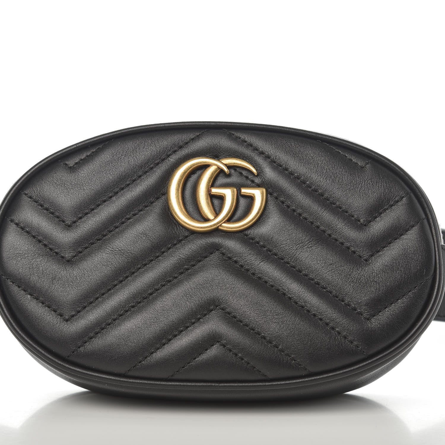 Gucci Calfskin Matelasse GG Marmont Belt Bag 95 38 Black 10 of 10