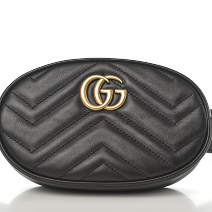 Gucci Calfskin Matelasse GG Marmont Belt Bag 95 38 Black 10 of 10