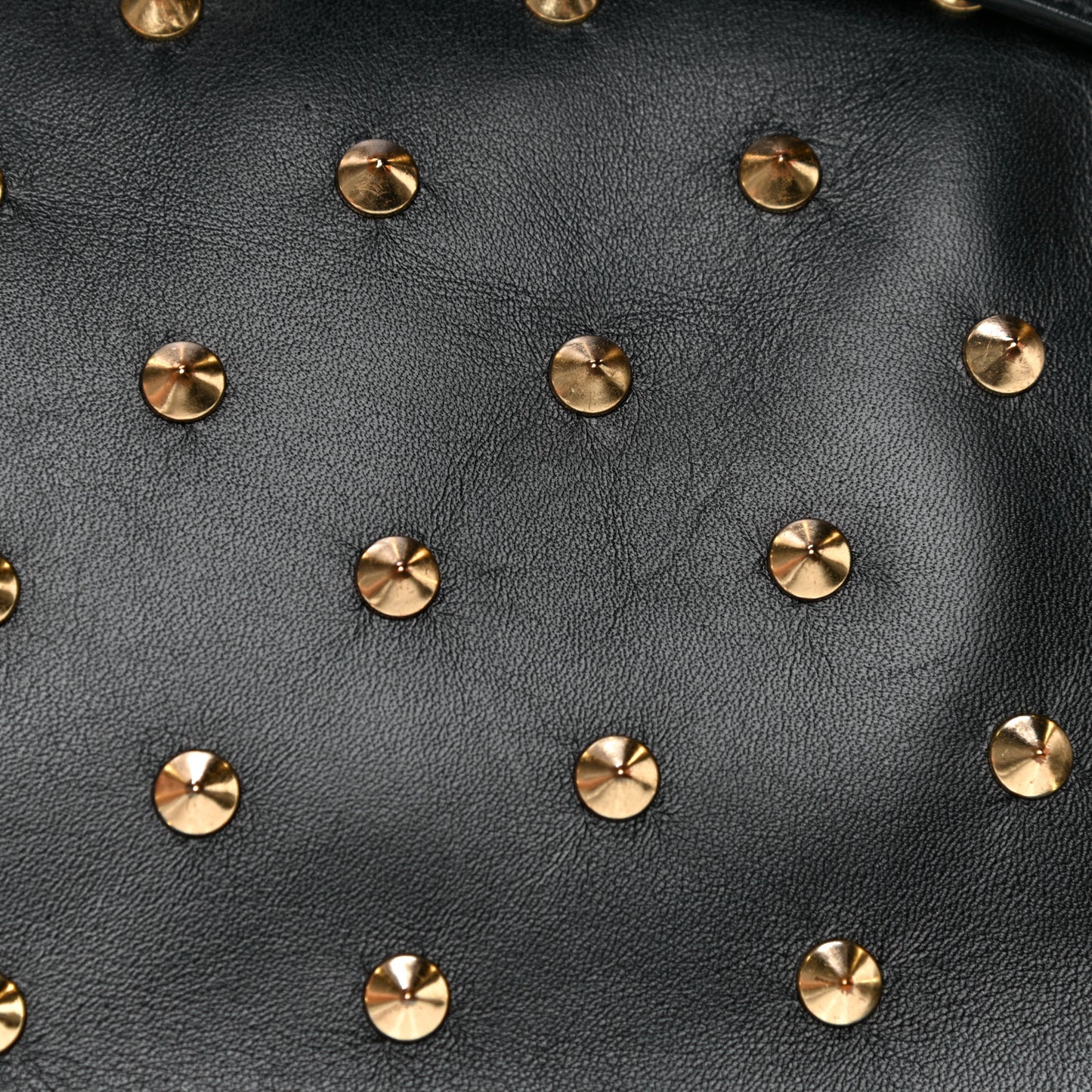 Calfskin Studded Small Padlock Crossbody Bag Black