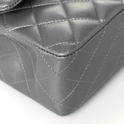 Chanel Metallic Lambskin Quilted Medium Double Flap Silver 9 of 14