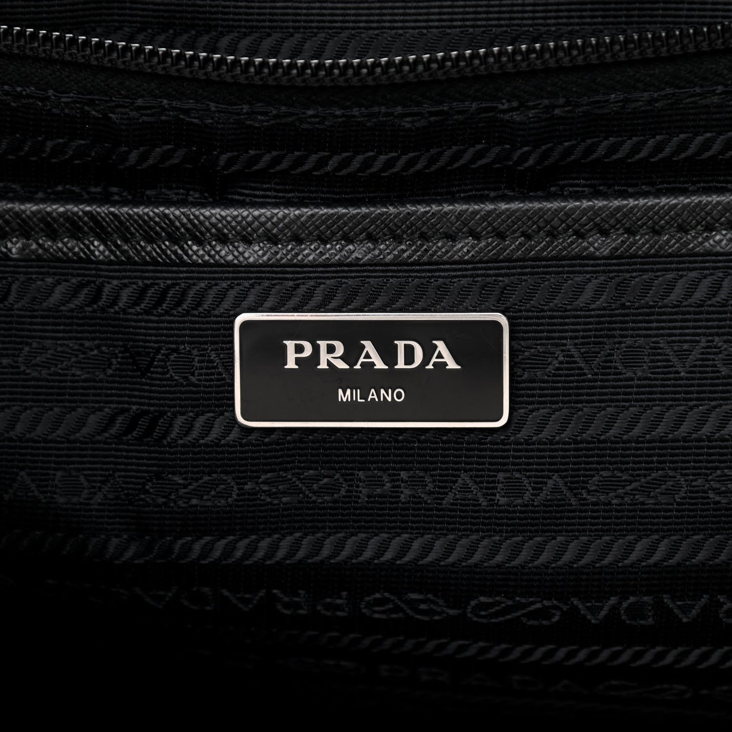Tessuto Nylon Saffiano Medium Backpack Black