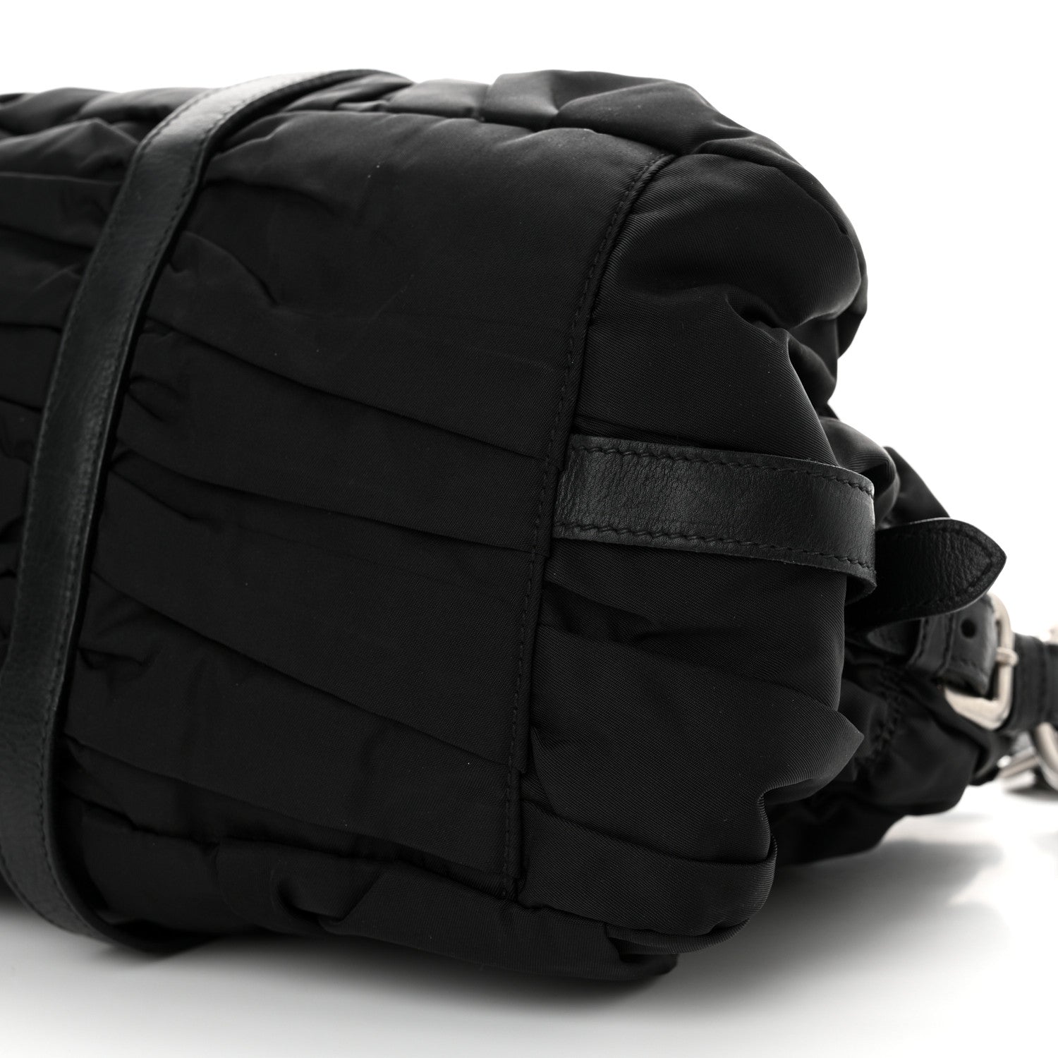 Prada Tessuto Nylon Nappa Braided Gaufre Shopping Satchel Black 10 of 13