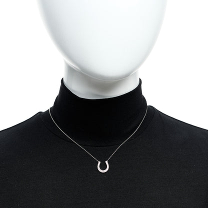 Tiffany 18K White Gold Diamond Metro Horseshoe Pendant Necklace 2 of 6