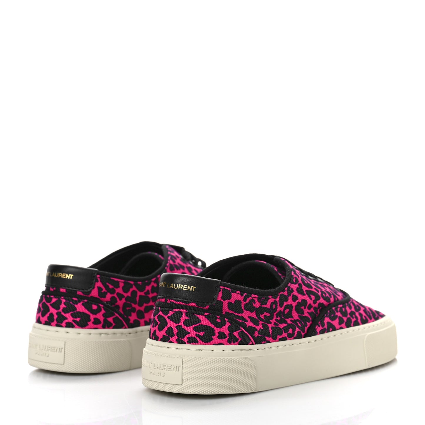 Canvas Leopard Print Venice Low Top Sneakers 36 Fuxia Black